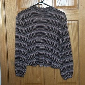 Anthropologie Eri + Ali Striped Mock Neck Sweater